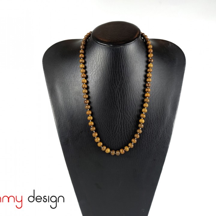 Necklace designed with wood beads,